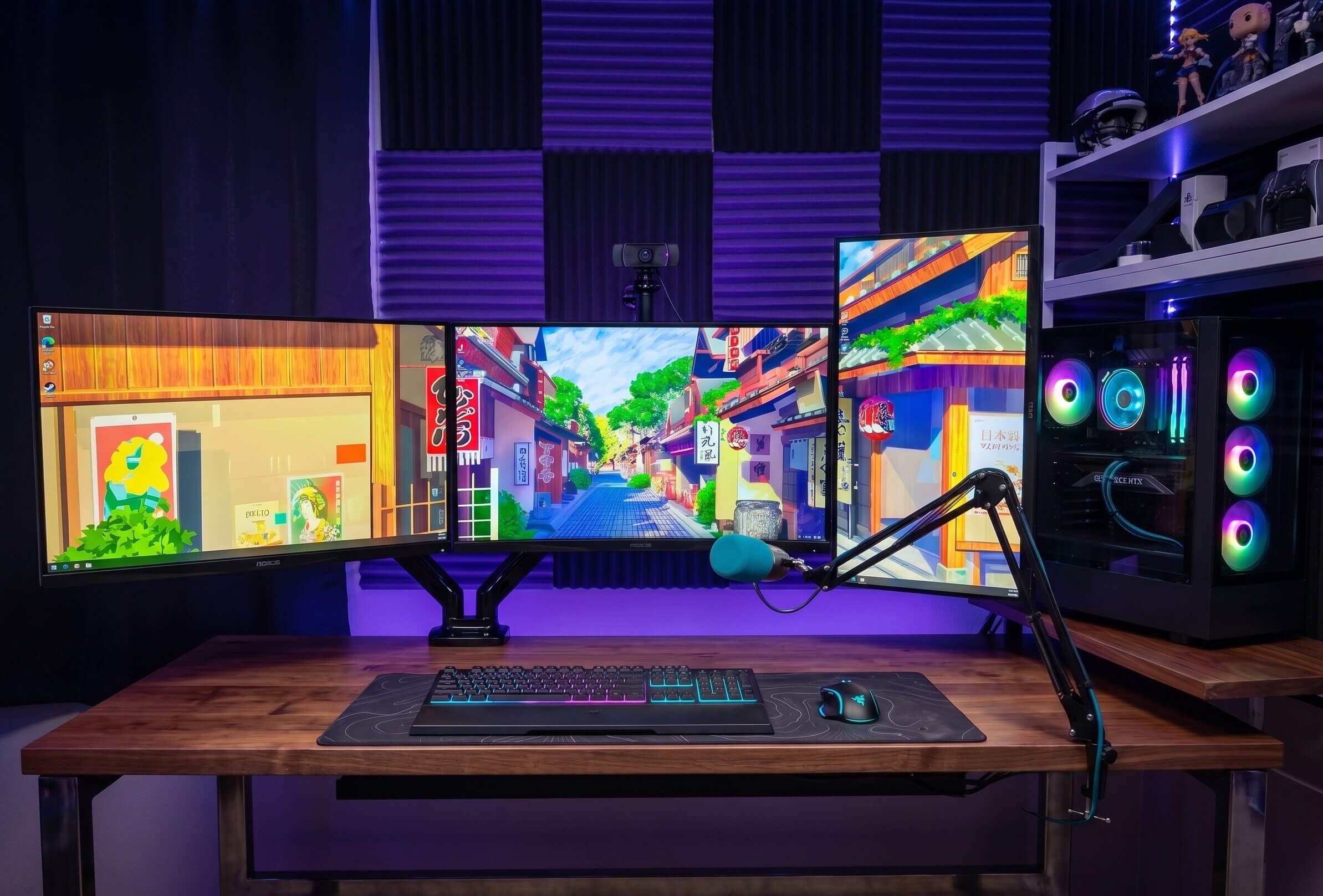 High-performance custom streaming and gaming PC assembly featuring liquid cooling